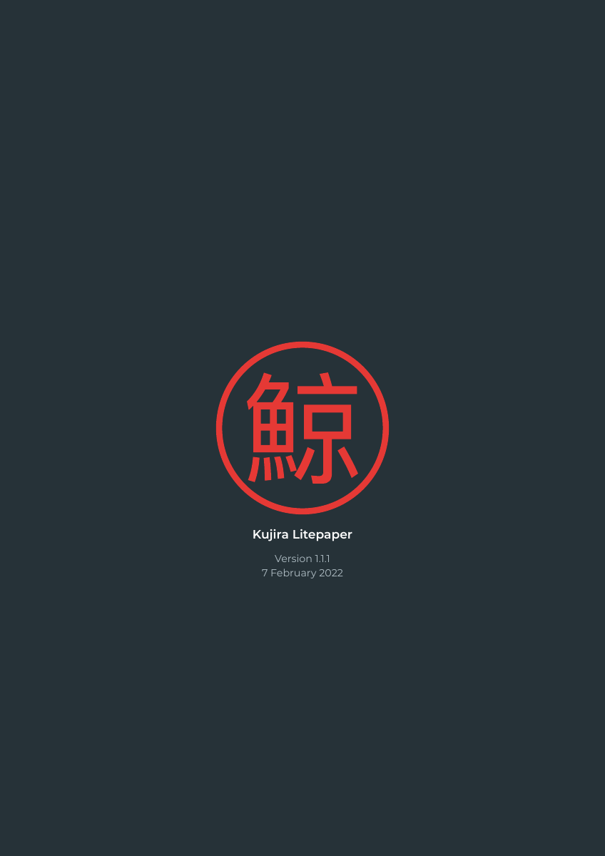 Original Kujira litepaper cover: Version 1.1.1, 7 February 2022